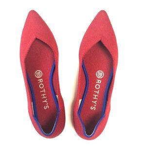 Rothys “Chili Red” Pointed Flats